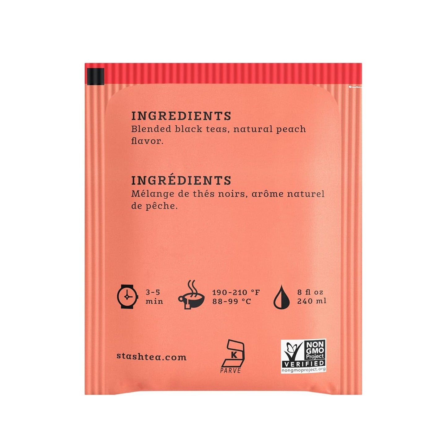 Peach Black Tea, Box of 100 Tea Bags (Packaging May Vary)