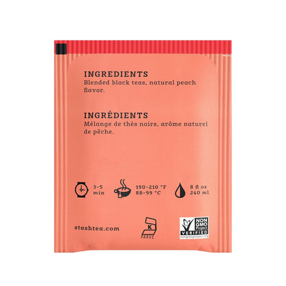Peach Black Tea, Box of 100 Tea Bags (Packaging May Vary)