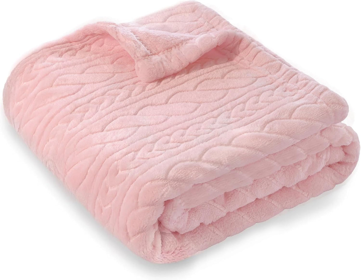 3D Fleece Baby Blanket for Girls 30 x 40 Inch Pink