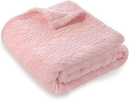 3D Fleece Baby Blanket for Girls 30 x 40 Inch Pink