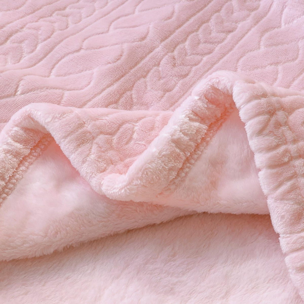 3D Fleece Baby Blanket for Girls 30 x 40 Inch Pink