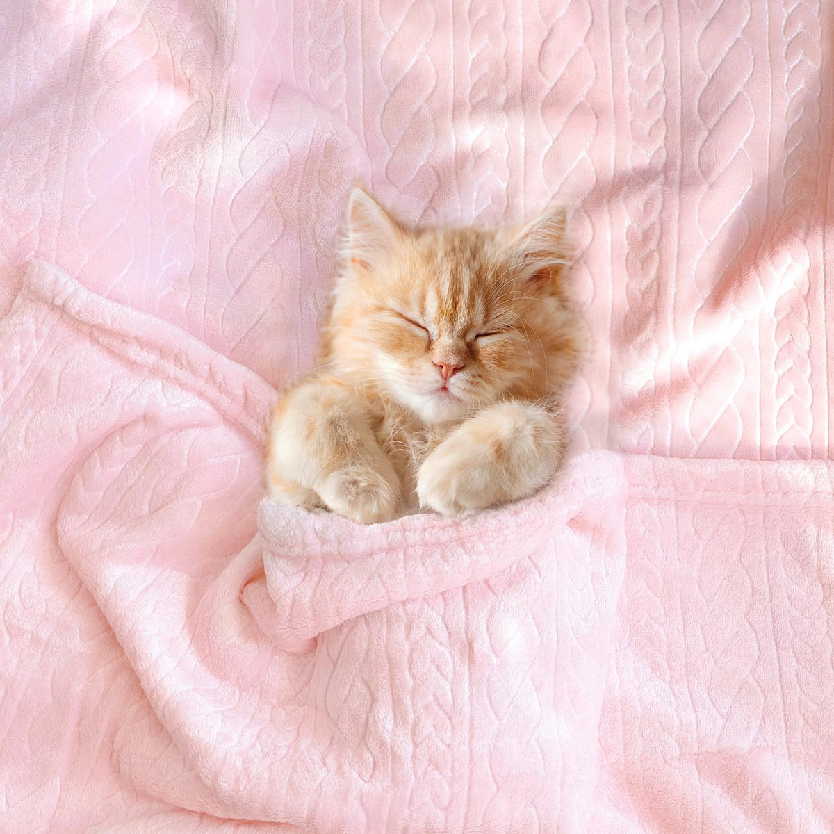 3D Fleece Baby Blanket for Girls 30 x 40 Inch Pink