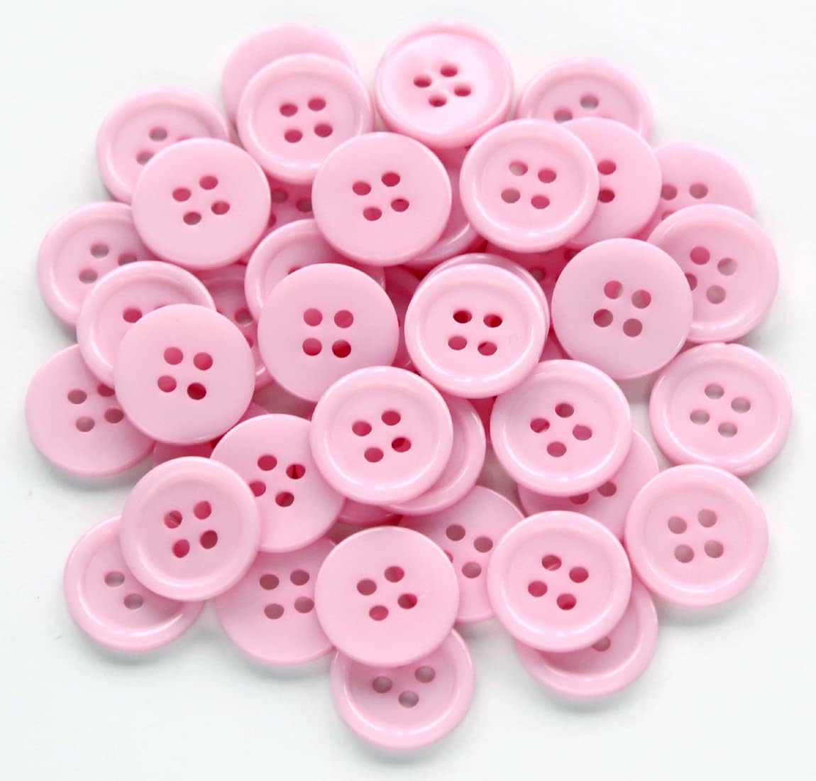 5/8" (15mm) Sewing Flatback Buttons Pink Color Buttons for Sewing DIY Crafts Pack of 160 Pcs