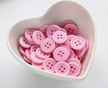 5/8" (15mm) Sewing Flatback Buttons Pink Color Buttons for Sewing DIY Crafts Pack of 160 Pcs