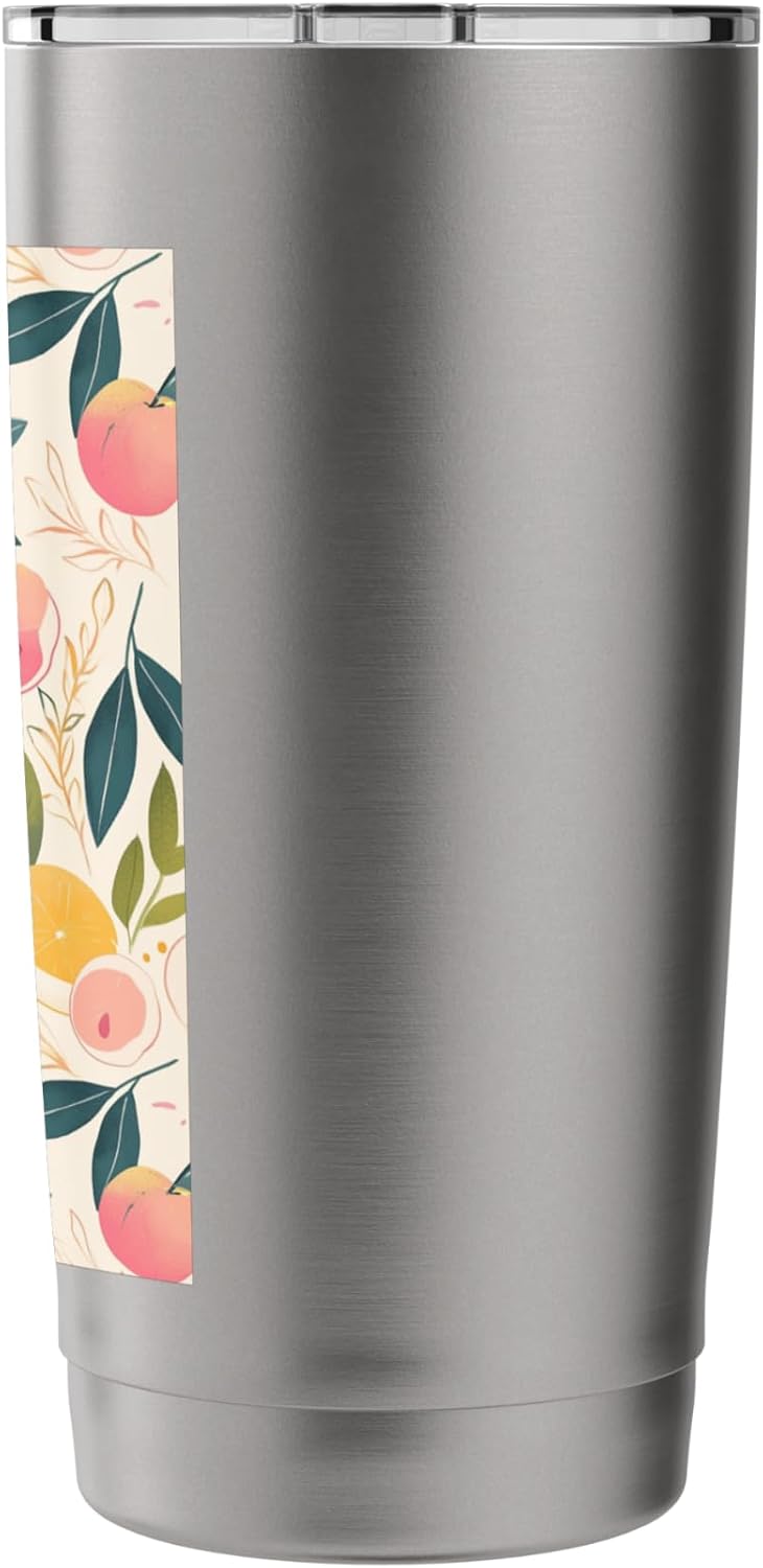 Pattern Art Peach Fruit Vintage Stainless Steel Insulated Tumbler