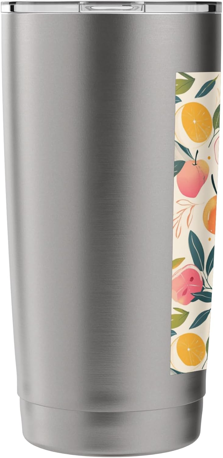 Pattern Art Peach Fruit Vintage Stainless Steel Insulated Tumbler