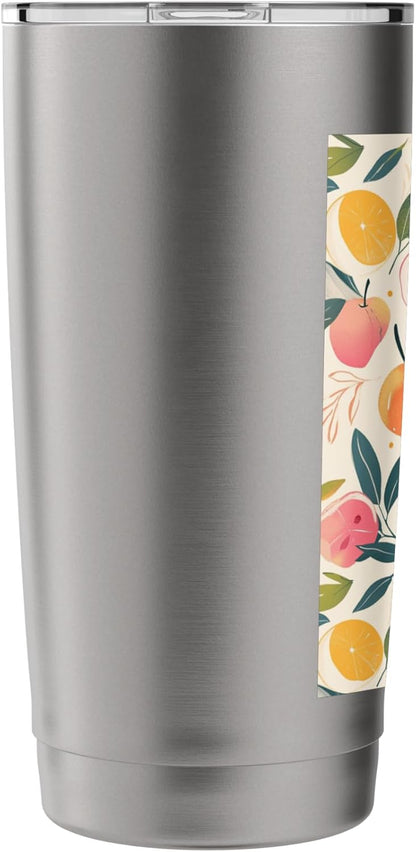 Pattern Art Peach Fruit Vintage Stainless Steel Insulated Tumbler