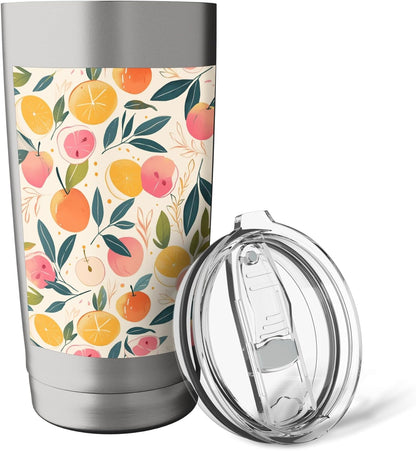 Pattern Art Peach Fruit Vintage Stainless Steel Insulated Tumbler