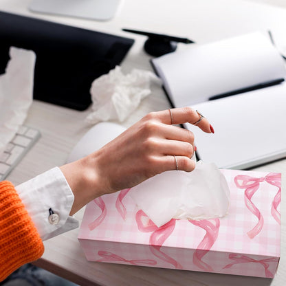 12 Pack Back to School Facial Tissue Boxes, Pink Bow