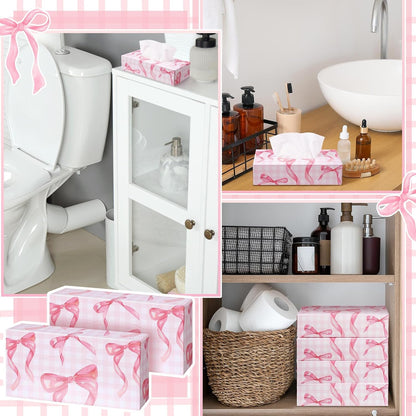 12 Pack Back to School Facial Tissue Boxes, Pink Bow