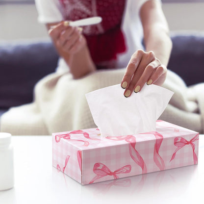 12 Pack Back to School Facial Tissue Boxes, Pink Bow