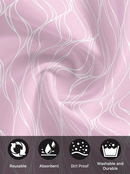 Pink Stripes Line Cloth Napkins, Country Abstract Art Waves Striped Classic Washable Dinner Napkins, Square Napkins Cloth for Dinner Birthday Holiday Party Restaurant, 20"x20", 2PCS
