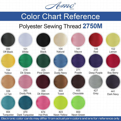 Polyester Sewing Thread All Purpose Knotless 40S/2 (Tex27) 6 Cones of 2750 Yards Each Spool Thread Total 16500 Yards for Serger Sewing Machine Quilting Hand Stitching (Dusty Pink)