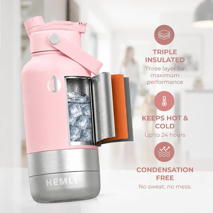 32 oz. Dog Water Bottle, Insulated Dog Travel Water Bottle, Stainless Steel Pet Water Bottle Dispenser Portable Food and Water Bowl for Dogs for Walking Dog Canteen Travel Kit