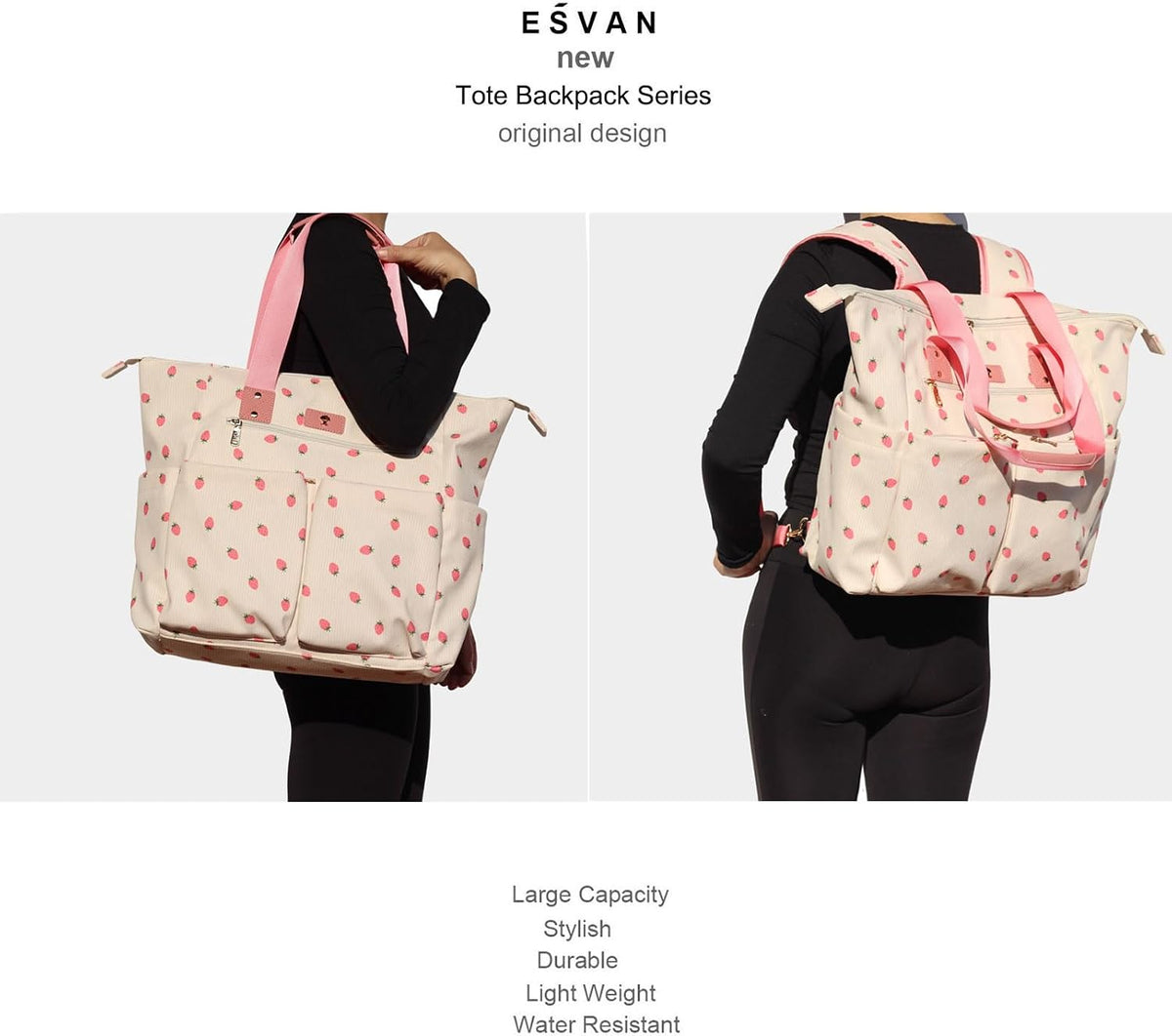 Diaper Tote Bag Totepack Backpack 2 in 1 for Women Multifunctional Large Capacity with Insulated Pockets Travel
