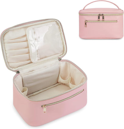 Makeup Bag, Women Travel Make Up Vanity Case with Handle