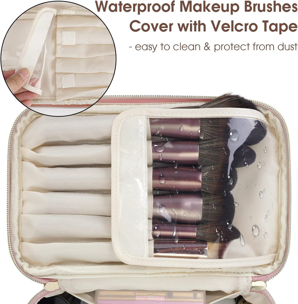 Makeup Bag, Women Travel Make Up Vanity Case with Handle