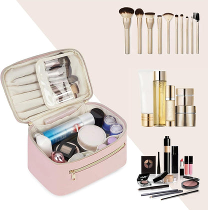 Makeup Bag, Women Travel Make Up Vanity Case with Handle