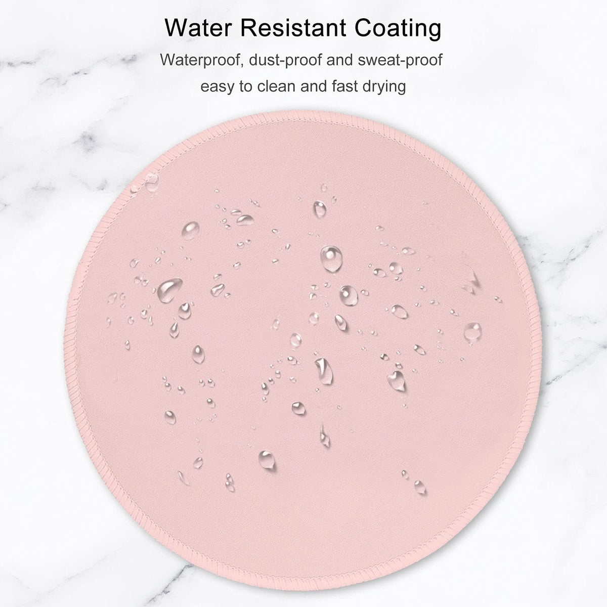 Pink Mouse Pad, Premium-Textured Small Round Mousepad 8.7 x 8.7 Inch Pink, Stitched Edge Anti-Slip Waterproof Rubber Pretty Cute Computer Mat for Office Home Gaming Laptop Men Women Kids