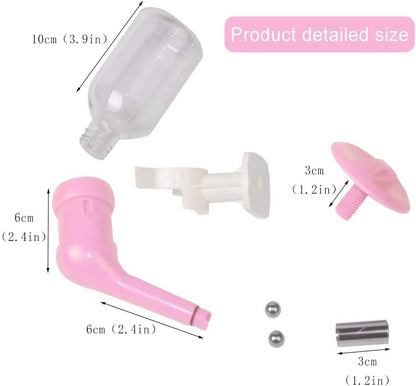 Andiker Dog Water Bottle for Crate, No-drip 350ml Dog Water Dispenser Adjustable and Detachable Installed on the Kennel Cage Water Bottle for Dogs and Puppy Drinking Water (Pink)