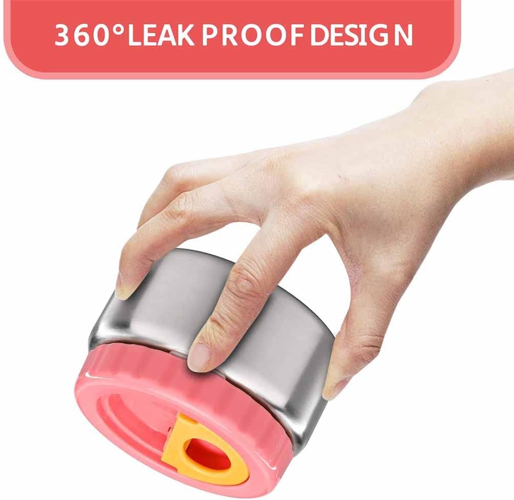 8oz Soup Thermo Wide Mouth Vacuum Insulated Food Jar for Hot&Cold Food, Leak Proof Stainless Steel Kids Lunch Container for School Travel(Pink)