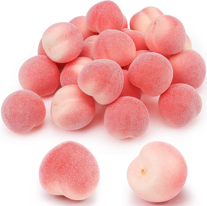 27 Pcs Small Artificial Peach Fruits,1.2 Inch Mini Fake Peach for Decoration,Fake Mini Fruit for Home Kitchen Table Decor Birthday Party Photography Prop