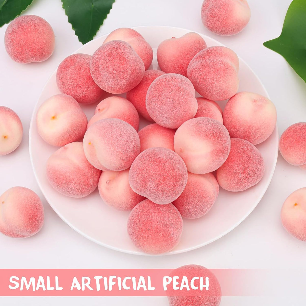 27 Pcs Small Artificial Peach Fruits,1.2 Inch Mini Fake Peach for Decoration,Fake Mini Fruit for Home Kitchen Table Decor Birthday Party Photography Prop
