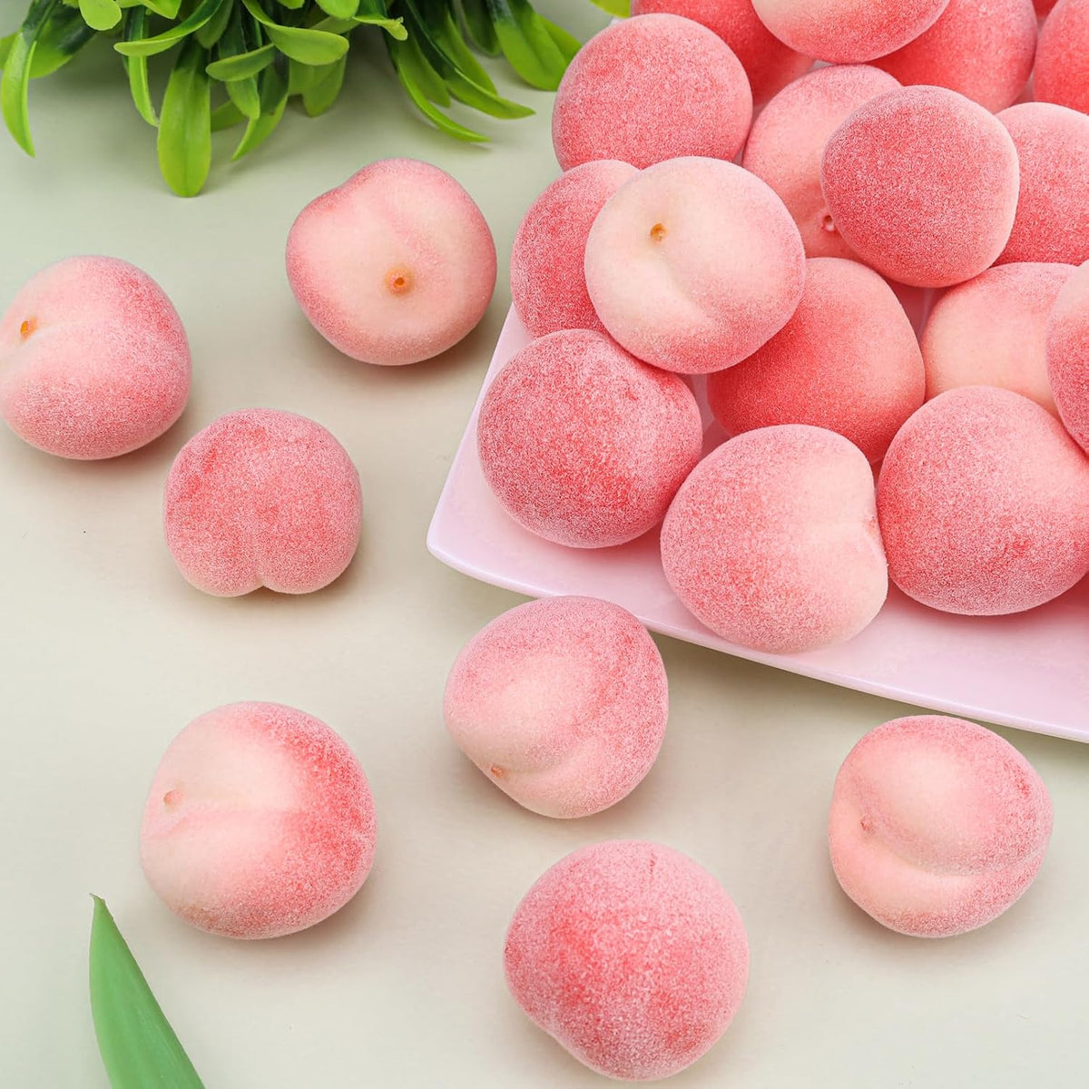27 Pcs Small Artificial Peach Fruits,1.2 Inch Mini Fake Peach for Decoration,Fake Mini Fruit for Home Kitchen Table Decor Birthday Party Photography Prop