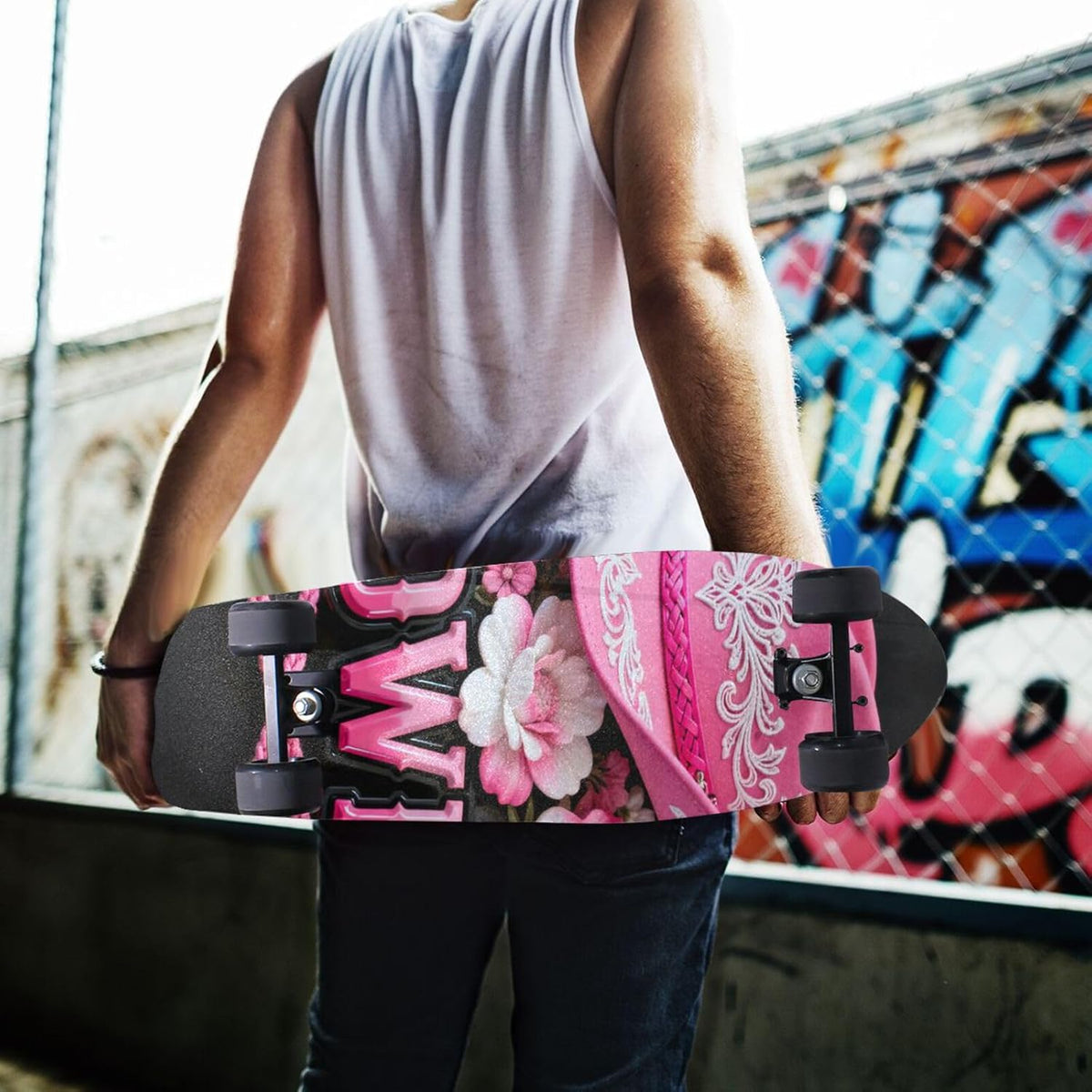 Valentine's Pink Jeans Grip Tape for Skateboards Anti Slip Scooter Grips Tape 33×9 Inch lija para patineta