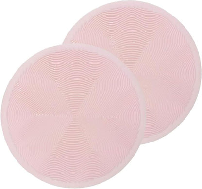Silicone Hot Pot Holder Mats 12in (2-PCS) - Heat Resistant Countertop Protector with Non-Slip Geometric Pattern, Easy Clean Kitchen Trivet for Dining Table, Stove Top, Counter Safe Pink Big Size