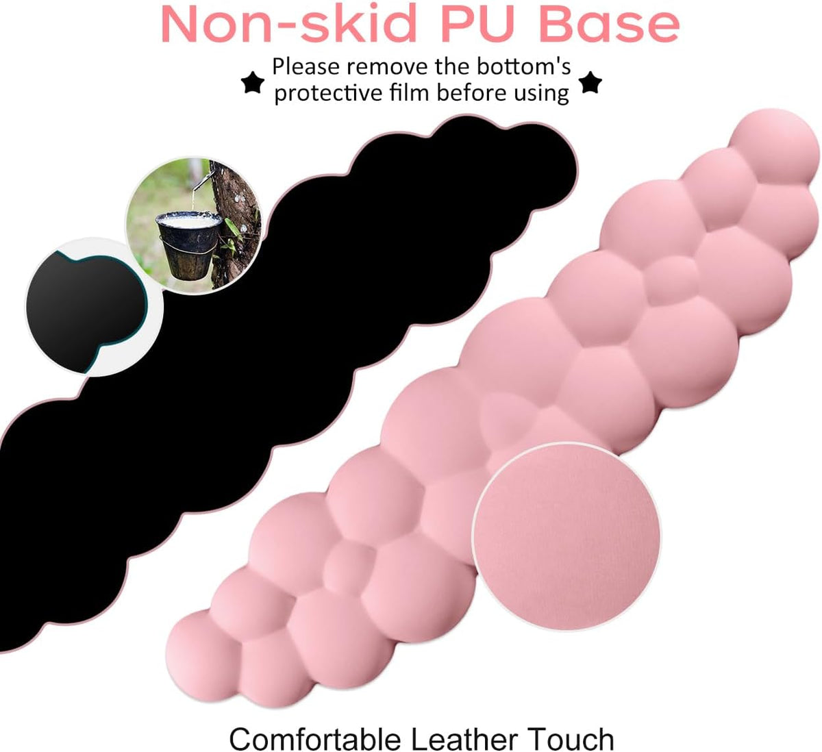 Upgrade Leather Cloud Wrist Rest for Keyboard and Mouse & Cup Pad