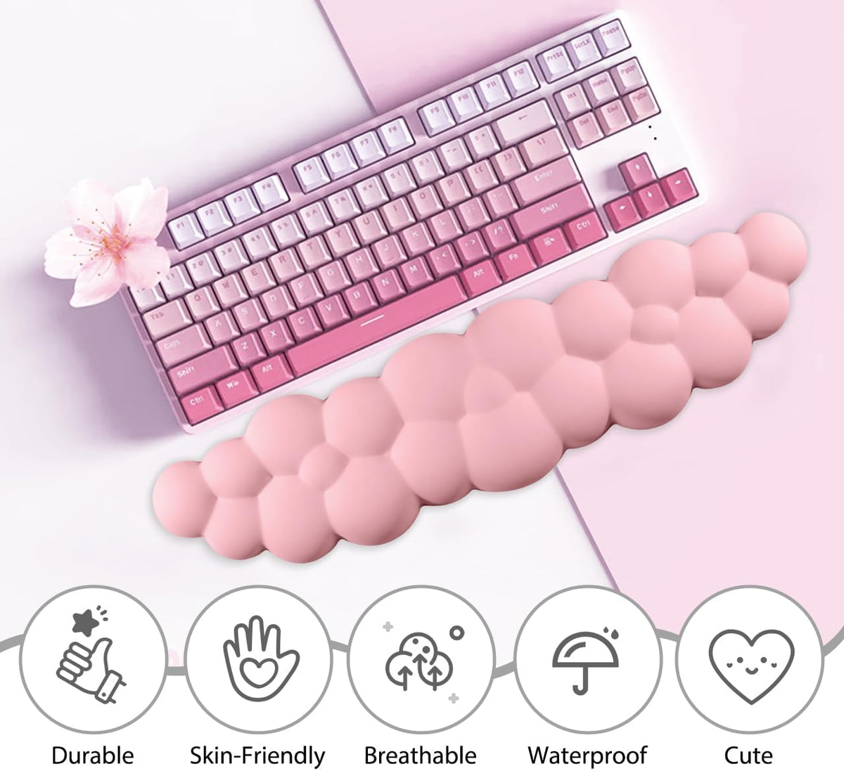 Upgrade Leather Cloud Wrist Rest for Keyboard and Mouse & Cup Pad