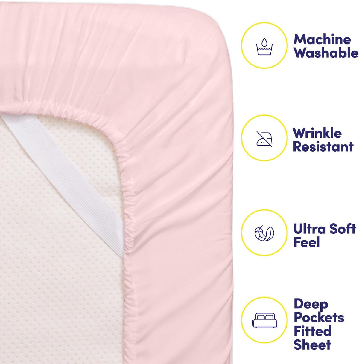 Queen Sheets Pale Pink - 6 Piece 1500 Supreme Collection Fine Brushed Microfiber Deep Pocket Queen Sheet Set Bedding - 2 Extra Pillow Cases, Great Value, Queen, Pale Pink