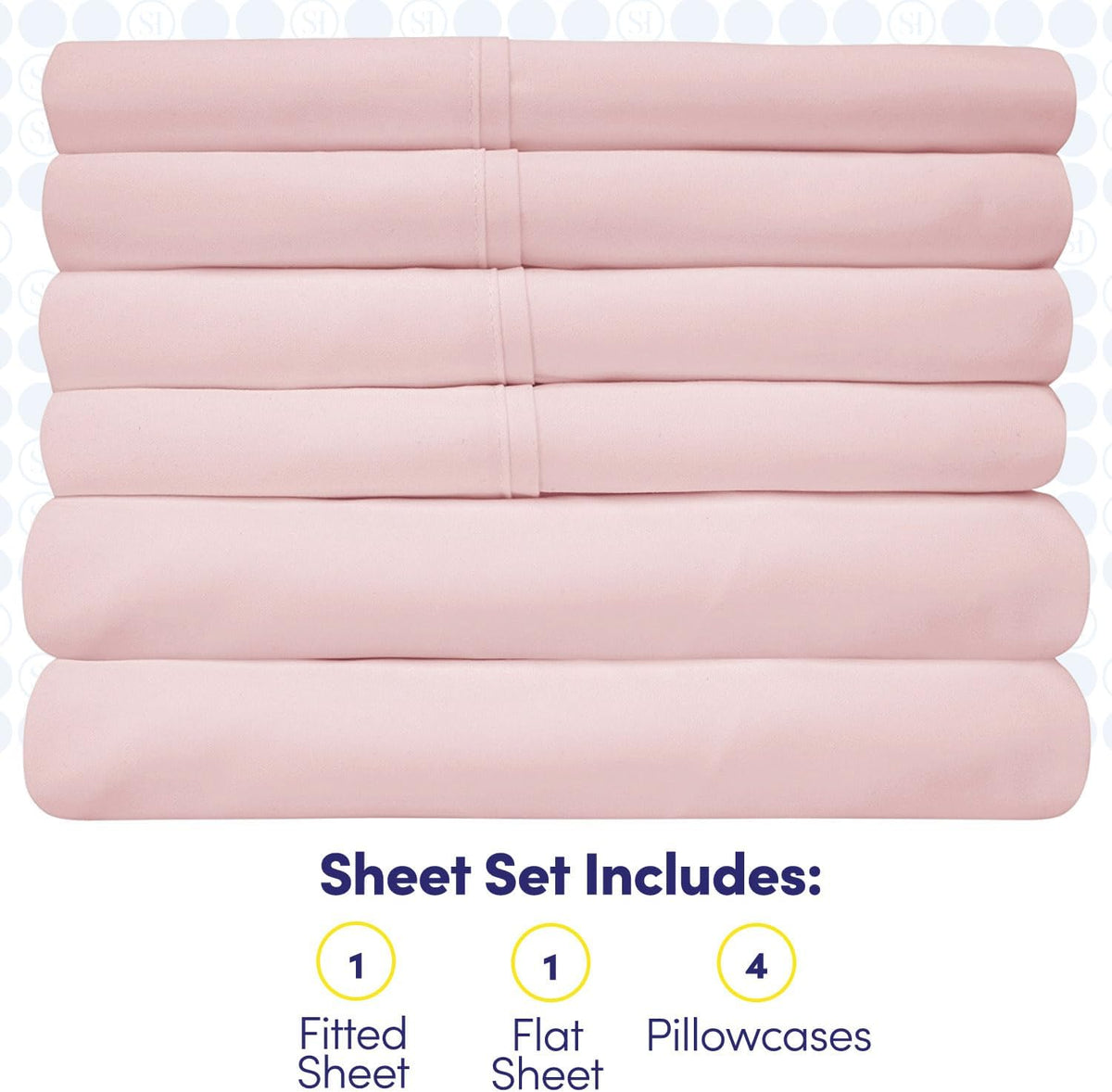 Queen Sheets Pale Pink - 6 Piece 1500 Supreme Collection Fine Brushed Microfiber Deep Pocket Queen Sheet Set Bedding - 2 Extra Pillow Cases, Great Value, Queen, Pale Pink