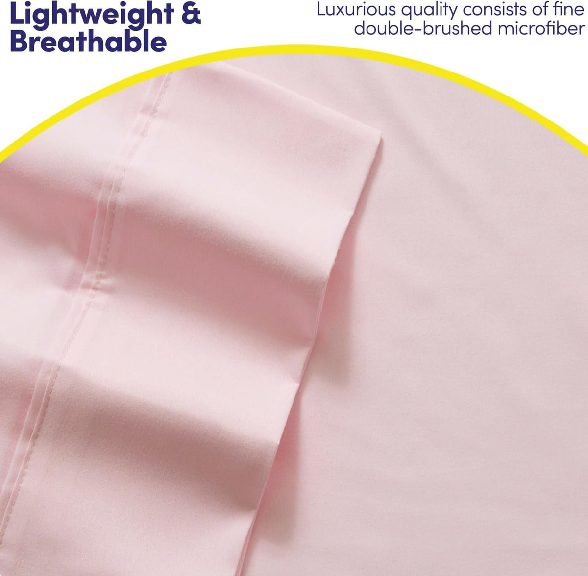 Queen Sheets Pale Pink - 6 Piece 1500 Supreme Collection Fine Brushed Microfiber Deep Pocket Queen Sheet Set Bedding - 2 Extra Pillow Cases, Great Value, Queen, Pale Pink