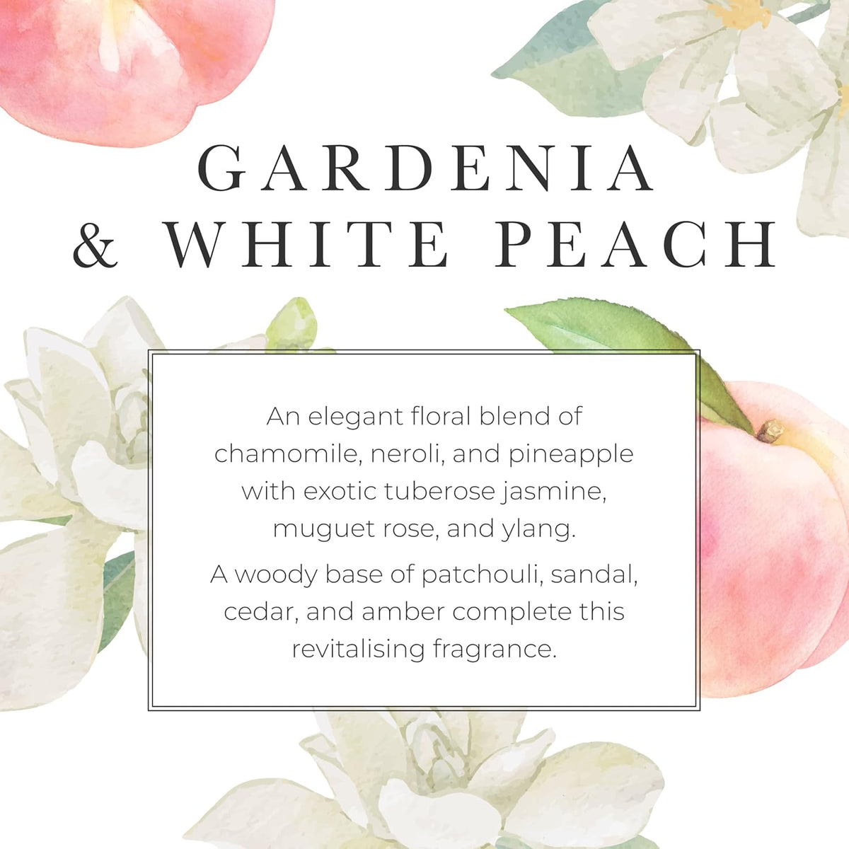 Gardenia & White Peach Hand Wash – Luxury Liquid Hand Soap 725 ml/24.52 fl oz, Softening, Hydrating, Revitalising, Cruelty-Free, Made in England