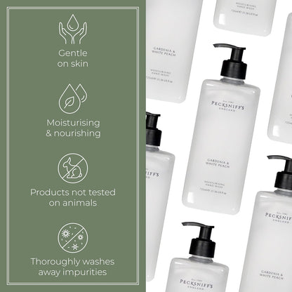 Gardenia & White Peach Hand Wash – Luxury Liquid Hand Soap 725 ml/24.52 fl oz, Softening, Hydrating, Revitalising, Cruelty-Free, Made in England