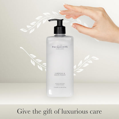 Gardenia & White Peach Hand Wash – Luxury Liquid Hand Soap 725 ml/24.52 fl oz, Softening, Hydrating, Revitalising, Cruelty-Free, Made in England