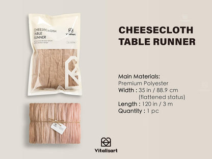 Cheesecloth Table Runner Pink Nude White 10ft Gauze Boho Rustic