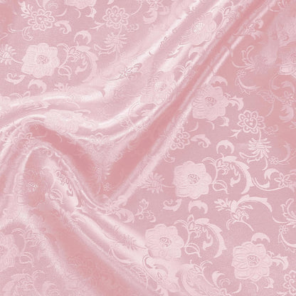 2 Yard Light Pink Satin Jacquard Fabric 60" Wide for DIY Crafts