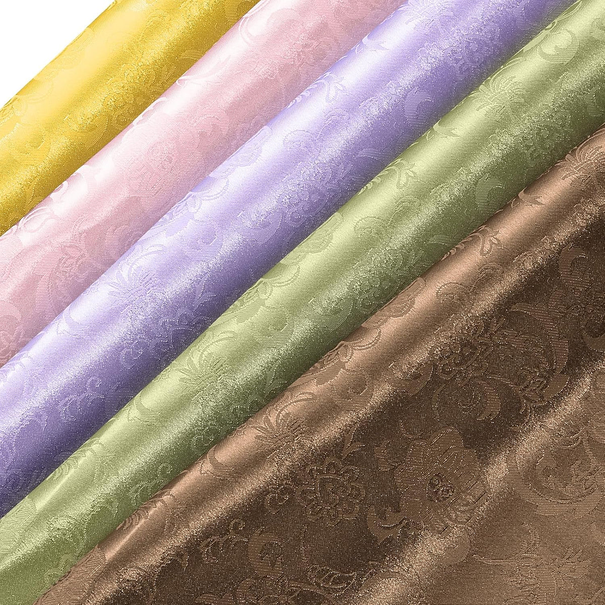 2 Yard Light Pink Satin Jacquard Fabric 60" Wide for DIY Crafts