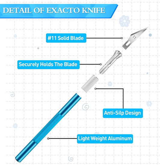 Exacto Knife, Craft Knife with 30#11 Blades for Art and Modeling