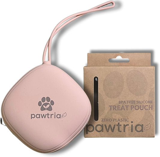 BPA free Silicone Dog Treat Pouch, Matte Pink