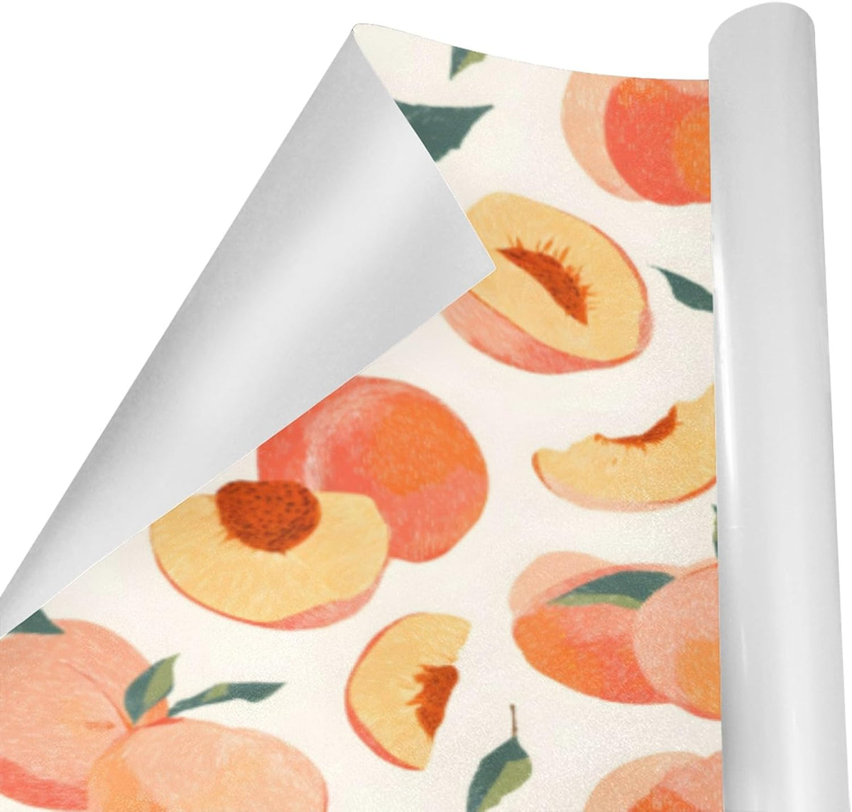 2 Rolls Birthday Wrapping Paper Roll - Pink Peaches Pattern Design Gift Wrap Perfect for Weddings, Brides, Holidays, Baby Showers - 58 x 22.8 inches