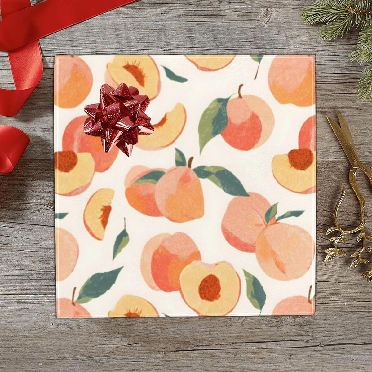 2 Rolls Birthday Wrapping Paper Roll - Pink Peaches Pattern Design Gift Wrap Perfect for Weddings, Brides, Holidays, Baby Showers - 58 x 22.8 inches