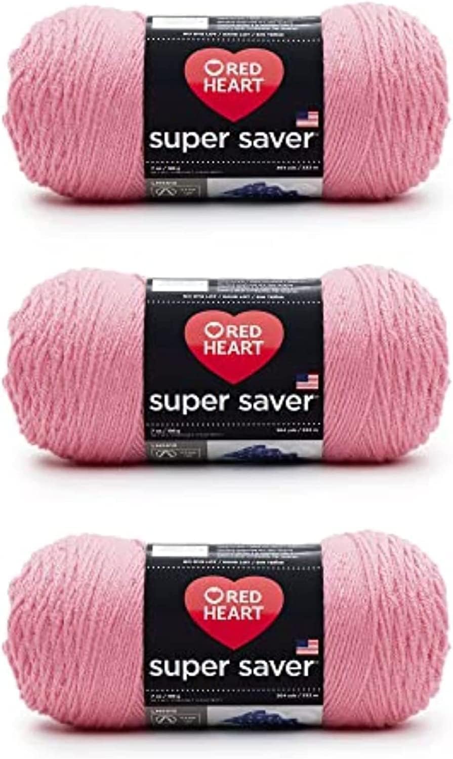 Super Saver Yarn for Crocheting & Knitting, Perfect Pink, 3-Pack