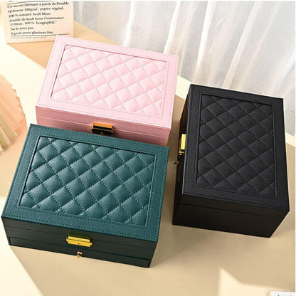 Jewelry Box for Women Girls, Two Layers Jewelry Organizer Pink