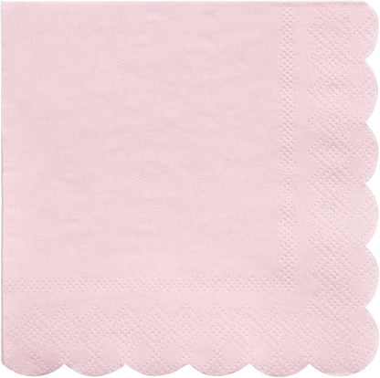 Disposable Paper Napkins (Pack of 20), Scalloped Edge, 2 Sizes, 15 Colors, Party Napkins