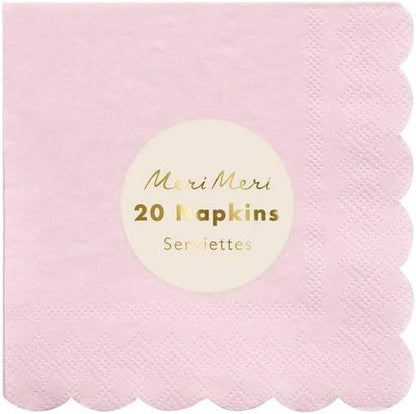 Disposable Paper Napkins (Pack of 20), Scalloped Edge, 2 Sizes, 15 Colors, Party Napkins