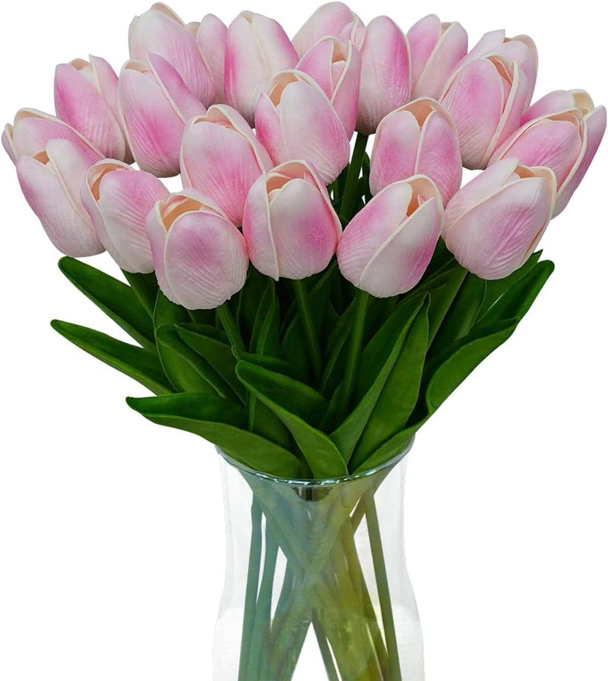 20pcs Pink Tulips Artificial Flowers 13 Inch PU Fake Flowers Fake Tulips